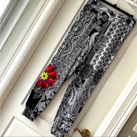 Desigual Woven Print Trousers Pants - Picture 3 of 8